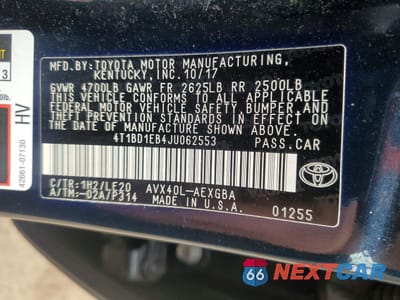 Zdjęcie 12 z 13 samochodu: 2018 TOYOTA AVALON HYBRID XLE PREMIUM VIN:4T1BD1EB4JU062553 - miniatura