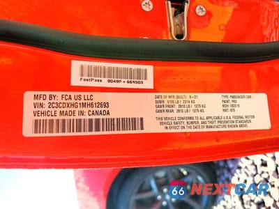 Zdjęcie 12 z 12 samochodu: 2021 DODGE CHARGER GT VIN:2C3CDXHG1MH612693 - miniatura