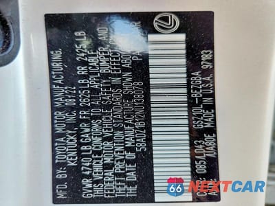 Zdjęcie 12 z 12 samochodu: 2022 LEXUS ES 350 BASE VIN:58ADZ1B12NU138078 - miniatura