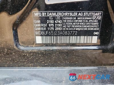 Zdjęcie 13 z 13 samochodu: 2003 MERCEDES-BENZ E 320 VIN:WDBUF65J23A083772 - miniatura