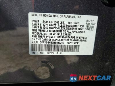 Zdjęcie 13 z 13 samochodu: 2017 ACURA MDX VIN:5FRYD3H37HB010219 - miniatura