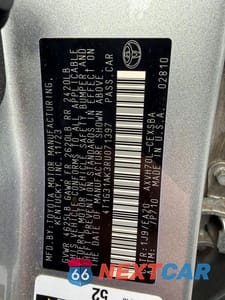 Zdjęcie 14 z 14 samochodu: 2024 TOYOTA CAMRY HYBRID SE VIN:4T1G31AK3RU071397 - miniatura