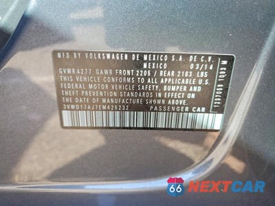 Zdjęcie 12 z 12 samochodu: 2014 VOLKSWAGEN JETTA VIN:3VWD17AJ7EM425232 - miniatura