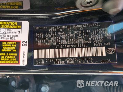 Zdjęcie 12 z 12 samochodu: 2023 TOYOTA CAMRY SE VIN:4T1G11AK2PU165483 - miniatura