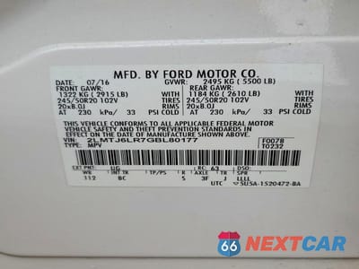 Zdjęcie 14 z 14 samochodu: 2016 LINCOLN MKX RESERVE VIN:2LMTJ6LR7GBL80177 - miniatura