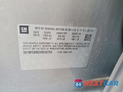 Zdjęcie 12 z 12 samochodu: 2017 CHEVROLET CRUZE PREMIER VIN:3G1BF6SM2HS532759 - miniatura