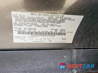 Zdjęcie 12 z 12 samochodu: 2016 FORD TAURUS LIMITED VIN:1FAHP2F92GG133169 - miniatura