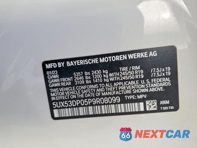 Zdjęcie 14 z 14 samochodu: 2023 BMW X3 XDRIVE30I VIN:5UX53DP05P9R08099 - miniatura