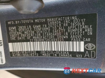 Zdjęcie 12 z 12 samochodu: 2017 TOYOTA COROLLA SE VIN:2T1BURHE5HC889221 - miniatura