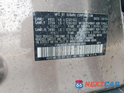 Zdjęcie 13 z 13 samochodu: 2024 SUBARU OUTBACK PREMIUM VIN:4S4BTAFCXR3269895 - miniatura