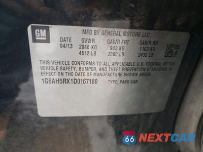 Zdjęcie 12 z 12 samochodu: 2013 CADILLAC ATS LUXURY VIN:1G6AH5RX1D0167180 - miniatura