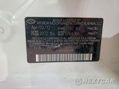 Zdjęcie 12 z 13 samochodu: 2013 HYUNDAI ELANTRA LIMITED VIN:5NPDH4AE1DH162983 - miniatura