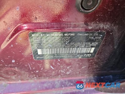 Zdjęcie 13 z 13 samochodu: 2019 MITSUBISHI MIRAGE ES VIN:ML32A3HJ8KH010626 - miniatura