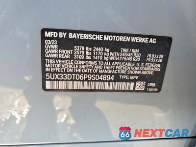Zdjęcie 13 z 13 samochodu: 2023 BMW X4 XDRIVE30I VIN:5UX33DT06P9S04894 - miniatura