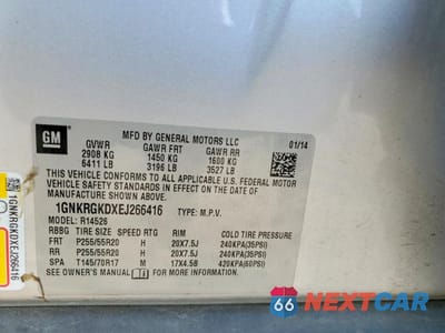 Zdjęcie 13 z 13 samochodu: 2014 CHEVROLET TRAVERSE LT VIN:1GNKRGKDXEJ266416 - miniatura