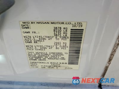 Zdjęcie 13 z 14 samochodu: 2020 NISSAN NV 1500 UTILITY / SERVICE VAN VIN:1N6BF0KM1LN802388 - miniatura