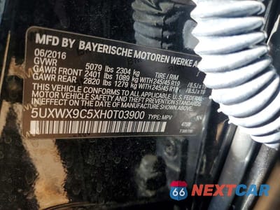Zdjęcie 13 z 13 samochodu: 2017 BMW X3 XDRIVE28I VIN:5UXWX9C5XH0T03900 - miniatura