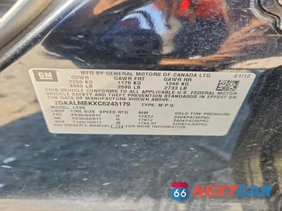 Zdjęcie 13 z 13 samochodu: 2012 GMC TERRAIN SLE VIN:2GKALMEKXC6243179 - miniatura