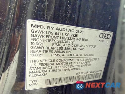 Zdjęcie 14 z 14 samochodu: 2021 AUDI Q8 PREMIUM PLUS S-LINE VIN:WA1EVAF1XMD009276 - miniatura