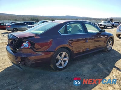 Trzecie zdjęcie samochodu z tyłu: 2013 VOLKSWAGEN PASSAT SE VIN:1VWBN7A30DC128803 - miniatura