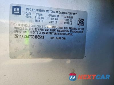 Zdjęcie 13 z 13 samochodu: 2016 CHEVROLET IMPALA LS VIN:2G11X5SA7G9188513 - miniatura