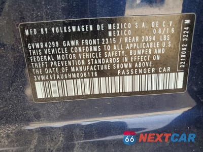 Zdjęcie 13 z 13 samochodu: 2017 VOLKSWAGEN GTI S VIN:3VW447AU6HM006116 - miniatura