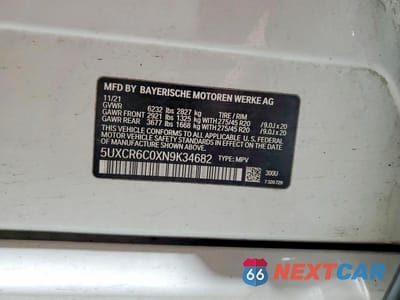 Zdjęcie 13 z 13 samochodu: 2022 BMW X5 XDRIVE40I VIN:5UXCR6C0XN9K34682 - miniatura
