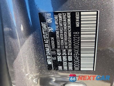 Zdjęcie 12 z 12 samochodu: 2019 MERCEDES-BENZ A 220 4MATIC VIN:WDD3G4FB4KW002218 - miniatura