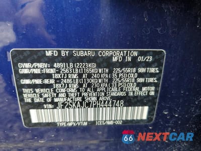 Zdjęcie 14 z 14 samochodu: 2023 SUBARU FORESTER SPORT VIN:JF2SKAJC7PH444748 - miniatura