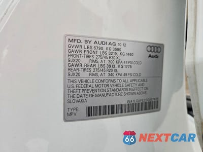 Zdjęcie 13 z 13 samochodu: 2013 AUDI Q7 PREMIUM PLUS VIN:WA1LGAFE2DD007638 - miniatura
