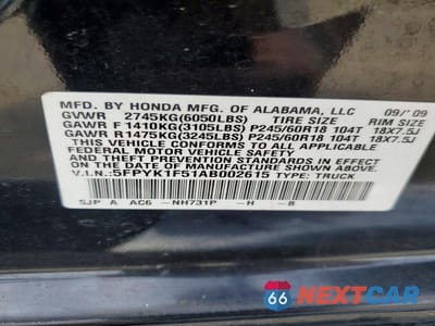 Zdjęcie 13 z 13 samochodu: 2010 HONDA RIDGELINE RTL VIN:5FPYK1F51AB002615 - miniatura