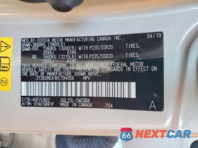 Zdjęcie 12 z 12 samochodu: 2019 LEXUS RX 350 BASE VIN:2T2BZMCA1KC194956 - miniatura