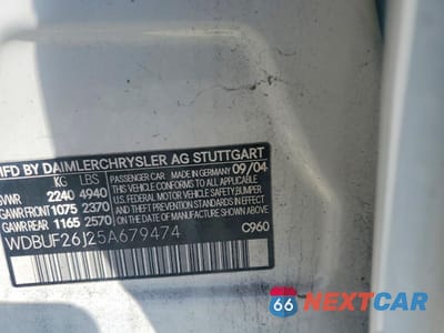 Zdjęcie 12 z 12 samochodu: 2005 MERCEDES-BENZ E 320 CDI VIN:WDBUF26J25A679474 - miniatura