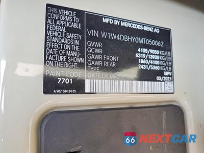 Zdjęcie 13 z 13 samochodu: 2021 MERCEDES BENZ SPRINTER 2500 DELIVERY VAN VIN:W1W4DBHY0MT050062 - miniatura