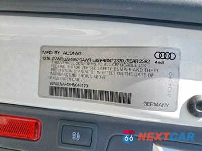 Zdjęcie 12 z 12 samochodu: 2017 AUDI A4 PREMIUM PLUS VIN:WAULNAF48HN046170 - miniatura