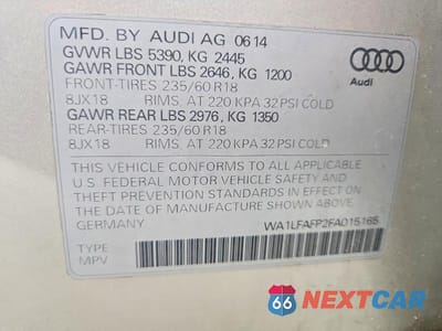 Zdjęcie 13 z 13 samochodu: 2015 AUDI Q5 PREMIUM PLUS VIN:WA1LFAFP2FA015165 - miniatura
