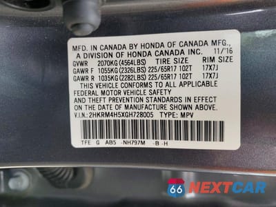 Zdjęcie 13 z 13 samochodu: 2016 HONDA CRV EX VIN:2HKRM4H5XGH728005 - miniatura