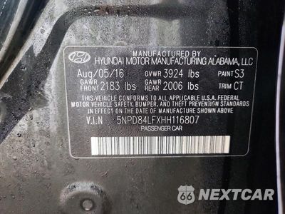 Zdjęcie 13 z 13 samochodu: 2017 HYUNDAI ELANTRA LIMITED VIN:5NPD84LFXHH116807 - miniatura