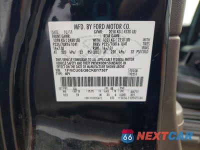 Zdjęcie 13 z 13 samochodu: 2012 FORD ESCAPE LIMITED VIN:1FMCU0EG8CKB17367 - miniatura