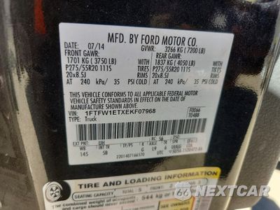 Zdjęcie 12 z 12 samochodu: 2014 FORD F150 SUPERCREW VIN:1FTFW1ETXEKF07968 - miniatura