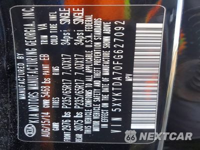 Zdjęcie 13 z 14 samochodu: 2015 KIA SORENTO LX VIN:5XYKTDA70FG627092 - miniatura