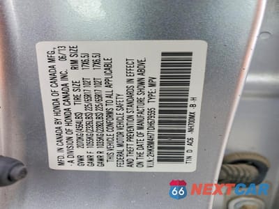 Zdjęcie 13 z 13 samochodu: 2013 HONDA CR-V EXL VIN:2HKRM4H71DH679595 - miniatura