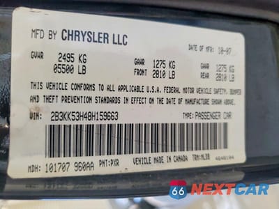 Zdjęcie 12 z 12 samochodu: 2008 DODGE CHARGER R/T VIN:2B3KK53H48H159663 - miniatura