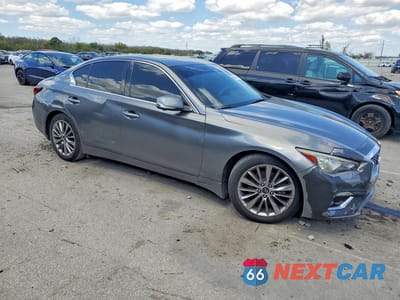 Czwarte zdjęcie samochodu z boku: 2018 INFINITI Q50 3.0T LUXE AWD V6 VIN:JN1EV7AR6JM434353 - miniatura