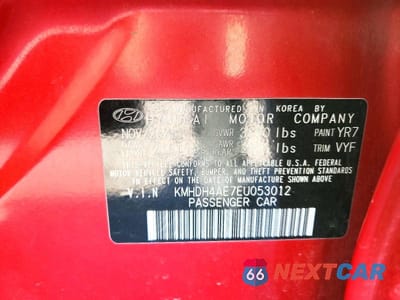 Zdjęcie 12 z 12 samochodu: 2014 HYUNDAI ELANTRA SE VIN:KMHDH4AE7EU053012 - miniatura