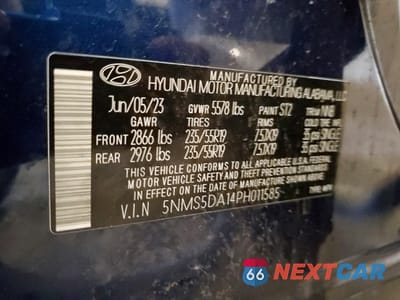 Zdjęcie 14 z 15 samochodu: 2023 HYUNDAI SANTA FE HYBRID LIMITED VIN:5NMS5DA14PH011585 - miniatura