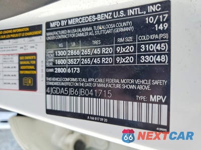 Zdjęcie 13 z 13 samochodu: 2018 MERCEDES-BENZ GLE 350 VIN:4JGDA5JB6JB041715 - miniatura