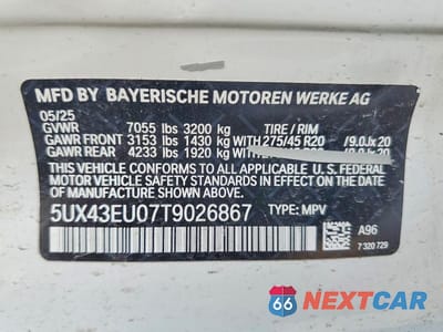 Zdjęcie 13 z 13 samochodu: 2026 BMW X5 XDRIVE50E VIN:5UX43EU07T9026867 - miniatura