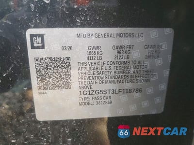 Zdjęcie 12 z 12 samochodu: 2020 CHEVROLET MALIBU RS VIN:1G1ZG5ST3LF118786 - miniatura