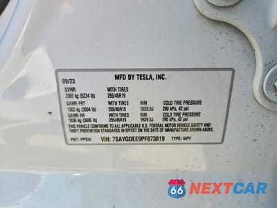 Zdjęcie 13 z 13 samochodu: 2023 TESLA MODEL Y VIN:7SAYGDEE9PF873819 - miniatura